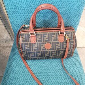 Fendi Zucca* Rare* Sought After Bag* with Extra Long Crossbody Strap